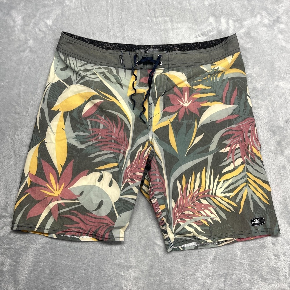 O'Neill‎ Shorts Mens 34 Multi Floral Stretch Hyperfreak Board Surfing Water Polo